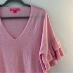 Lilly Pulitzer  Sweater Heather Pink Tropics Tint Kresta Sweater Sz M EUC CoolMax Photo 8