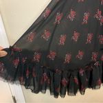 Free People  Intimately Free Black Slip Dress Ruffle Floral Size XS Photo 8