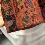 Ellen‎ Fig Womens Medium Multi Color Floral Full Zip Lined Beaded Blazer Jacket Orange Photo 2