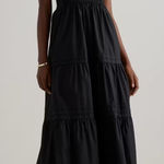 Quince NEW  100% Organic Cotton Poplin Tiered Maxi Dress Small Photo 0