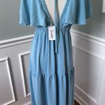 Simplee Apparel Sky Blue Ruffle Maxi Dress Photo 3