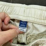 Old Navy Mid Rise Wide Leg Cargo Pants Size M Cream Drawstring Utility Photo 5