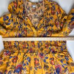 Avenue Smocked Floral Popover Tunic Top Size 26/28 Yellow Smocked Festival Boho Photo 8