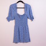 Reformation Elle Chiffon Smocked Bodice Half Sleeve Mini Pullover Dress Lassen 6 Photo 0