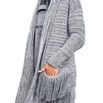 Banana Republic  Cardigan Coat Italian Yarn Wool Boho Western Fringe Open Front S Photo 0