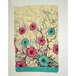 Kapray Woman Head Wrap Scarf 68" X 23" LARGE Poppies Floral Washable‎ Green Photo 7