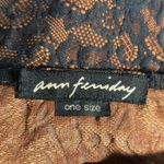 Y2K Ann Ferriday Sheer Black Lace Overlay Bronze Maxi Skirt Made in USA Gothic Size M Photo 7