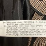 ZARA Beige Houndstooth Print Mid Rise Flat Front Career Tapered Dress Pant Sz 2 Photo 5