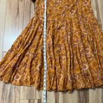 Patrons of Peace  Anthropologie Tiered Orange Paisley Peasant Boho Sz S Dress Photo 2