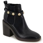 Kensie Karmela Black Ankle Booties with Pearl Detail Women's Size 7 Photo 10