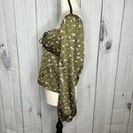 Lush Clothing Lush Feel So Lucky Satin Long Sleeve Romantic Blouse Size S Green Pink Photo 6