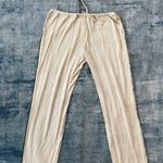 Chaser Cream Metallic Gold Black Trim Casual Lounge Pants Medium Photo 1