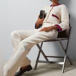 Gucci  Felted GG Fine Wool Cardigan Ivory/Blue/Red Size M Photo 1