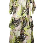 Opening Ceremony  Floral Dress Size 4 in Green Cold Shoulder Midi NWT Photo 1