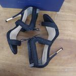 Pour La Victoire Shanna Black Leather Snake Print Heels Size 8M Photo 9