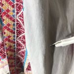 Johnny Was Kimono Cardigan Embroidered Boho Aztec Linen Multicolor Medium Photo 10