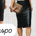 Mixit Vintage 1990’s Black Genuine Leather High Waisted Pencil Skirt Size 6 Photo 0