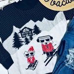 Karl Lagerfeld New with tags Karl Lagerfield Christmas Cat Karl & Coupette Graphic Ski Sweater Photo 3