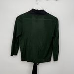 DKNY Black Label Green Lightweight Silk Trim Tie Cardigan 3/4 Sleeve Designer S Photo 7