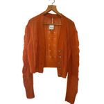 Free People  Moon Sky Alpaca Cardigan Sweater Orange Zest Size Large NWT Photo 2