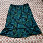 Tropical Spandex Swim Coverup Midi Skirt Size Large/XL Black Photo 0