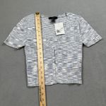 Forever 21 NWT Womens Short Sleeve Sweater Top S Grey Multi Ribbed Knit Cardigan Photo 4