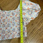 Anthropologie DOLAN Off-The-Shoulder Orange Motif Textured Top Size M Photo 10