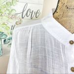 SheIn Bat Wing Button Front Swing Blouse White XS Semi Sheer Photo 4