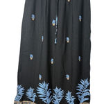 Vintage Teddi Maxi Skirt Black Floral Boho Beach Resort Large Women Size Large Photo 0