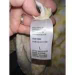 Democracy Yellow White Dot Peasant Blouse Boho 3/4 Sleeve Top Women’s Large Photo 8