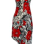 Cache  Vintage Y2k Asymmetrical Floral Zebra Strapless Sequin Formal Dress Sz 7 S Photo 7