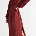 Free People  Beach Ibiza Midi Dress Cold Shoulder Long Sleeve Womens Size S Photo 0