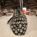 Coach Poppy Op Art Logo Glam Leather Silver Black Tote #L0985-13826 Photo 3