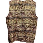 Sara Stephen Vintage Womens Multicolor Granola 100% Silk Sleeveless Blouse Large Photo 1