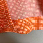 Vintage 70s Blouse Bright Orange Women's Square‎ Buttons Dagger Collar Shirt Top Photo 10