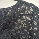 BCBG MaxAzria Black Debi Lace Bell Sleeve Sheer Top, Size Small Photo 2