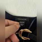 Ann Taylor NWT  Chain Fringe Open Poncho Navy Blue One Size Photo 4