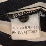 ZARA  Black White Striped Silk Satin Long Sleeve Faux Wrap Blouse Top Size XS Photo 3