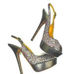 Jimmy Choo  CLUE Multicolor Glitter Slingback Platform Open Sandals in sz 39.5 Photo 0