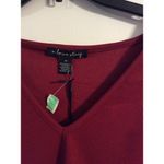 New NWT Plus Size 1X CUTE Short Sleeve V Neck Peplum Red Photo 3