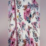 Flying Tomato Med Cottagecore Victorian Romantic Chiffon Midi Dress Ivory Size M Pink Photo 12