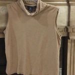 Magaschoni  Silk Tan Sleeveless Turtleneck Top M Photo 0