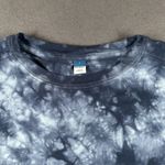 Old Navy  Shirt Womens Medium Blue Tie Dye Long Sleeve Cotton Crewneck Casual Top Photo 2