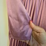 Mac Duggal ‎ Pleated Long Sleeve V-Neck Gown Size 16 Lilac Pink Satin Puff Photo 15