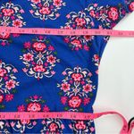 Boden Naomi Short Jersey Dress Bright Blue Wildflower Stamp 12 long Photo 7