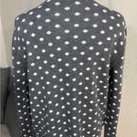 Ann Taylor Polka Dot Cardigan Sweater Gray White Button Front Women’s Large Photo 3