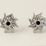 925 Silver Plated Sun Stud Earrings for Men Women,Sun Earrings,Unisex Earrings Photo 0