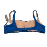 J.Crew  Wide-Rib Squareneck Bikini Top Removable Padding Blue XL Photo 2