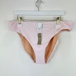 J.Crew Ribbed High Rise Cheeky Bikini Bottom Pink Beach Coastal Retro XXL NWT Photo 1