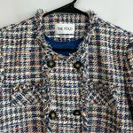 The Fold Kingswood Tweed Double Breasted Fringe Detail Blazer Jacket US 10 UK 14 Blue Photo 3
